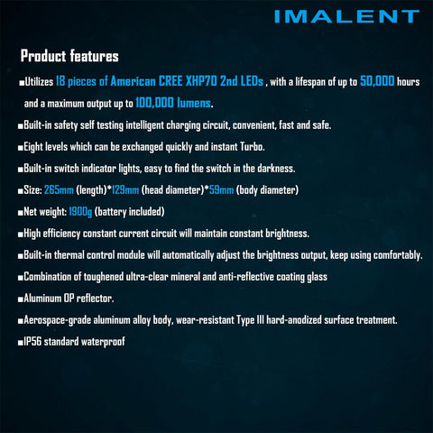 IMALENT MS18 Brightest Torch 100,000 Lumens