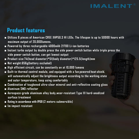 IMALENT RS50 20000 Lumens Torch - imalentstore.co.uk