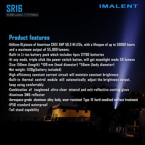 IMALENT SR16 55000 Lumen Torch - imalentstore.co.uk