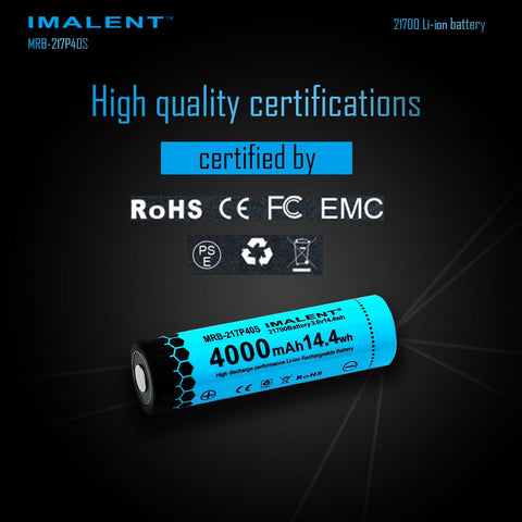 MRB-217P40S High-Capacity 21700 Battery - 4000mAh for MS06 and MS06W - imalentstore.co.uk